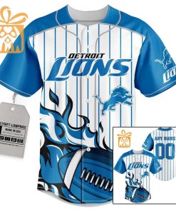 NFL Baseball Jersey - Detroit Lions Baseball Jersey TShirt - Personalized Baseball Jerseys