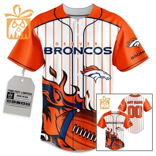 NFL Baseball Jersey – Denver Broncos Baseball Jersey TShirt – Personalized Baseball Jerseys
