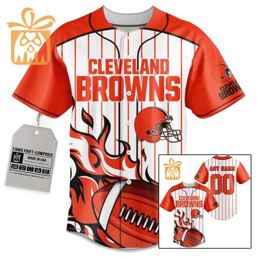 NFL Baseball Jersey – Cleveland Browns Baseball Jersey TShirt – Personalized Baseball Jerseys