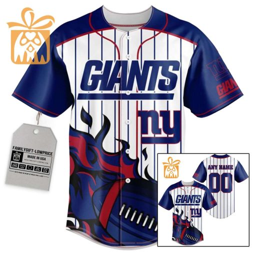 NFL Baseball Jersey – New York Giants Baseball Jersey TShirt – Personalized Baseball Jerseys