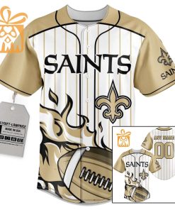 NFL Baseball Jersey – New Orleans Saints Baseball Jersey TShirt – Personalized Baseball Jerseys