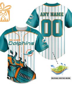 NFL Baseball Jersey - Miami Dolphins Baseball Jersey TShirt - Personalized Baseball Jerseys