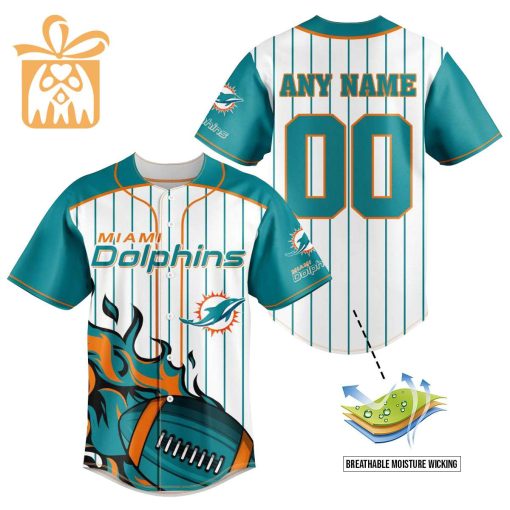 NFL Baseball Jersey – Miami Dolphins Baseball Jersey TShirt – Personalized Baseball Jerseys