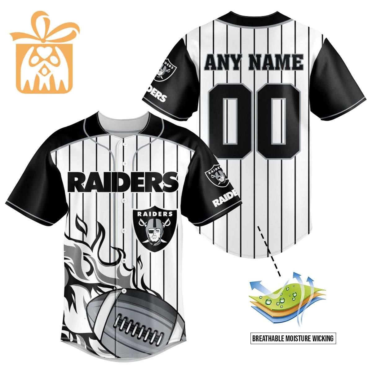 NFL Baseball Jersey - Las Vegas Raiders Baseball Jersey TShirt - Personalized Baseball Jerseys