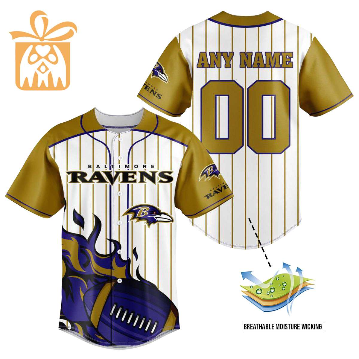 NFL Baseball Jersey - Baltimore Ravens Baseball Jersey TShirt - Personalized Baseball Jerseys