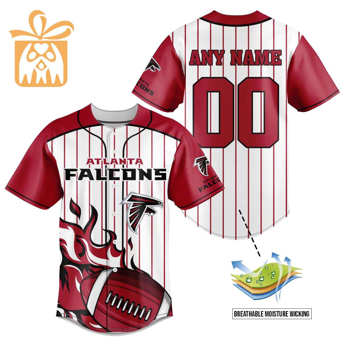 NFL Baseball Jersey - Atlanta Falcons Baseball Jersey TShirt - Personalized Baseball Jerseys
