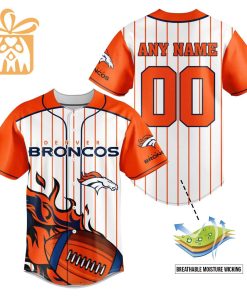 Personalized Denver Broncos Baseball Jersey, Simple Black Design