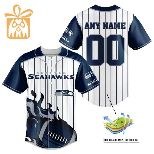 NFL Baseball Jersey – Seattle Seahawks Baseball Jersey TShirt – Personalized Baseball Jerseys