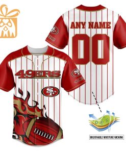 NFL Baseball Jersey - 49ers Baseball Jersey TShirt - Personalized Baseball Jerseys