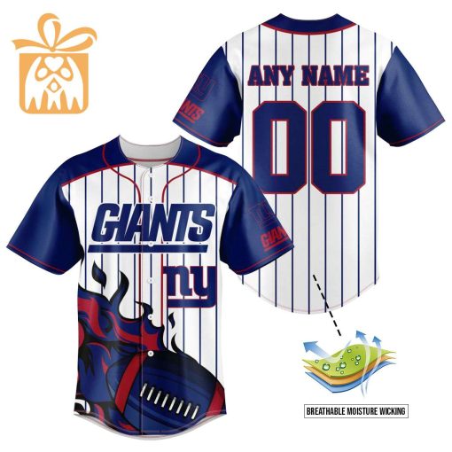 NFL Baseball Jersey – New York Giants Baseball Jersey TShirt – Personalized Baseball Jerseys