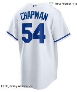 Men's Kansas City Royals Aroldis Chapman Jersey, Nike White Home MLB Replica Jersey - Best MLB Jerseys