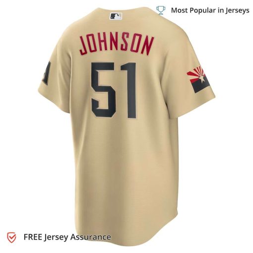 Men’s Arizona Diamondbacks Randy Johnson Jersey, Nike Sand City Connect MLB Replica Jersey – Best MLB Jerseys