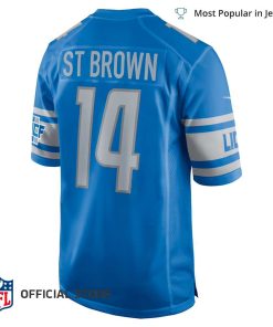 NFL Jersey Men’s Detroit Lions Amon Ra St Brown Jersey Blue Game Player Jersey