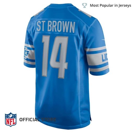 NFL Jersey Men’s Detroit Lions Amon Ra St Brown Jersey Blue Game Player Jersey