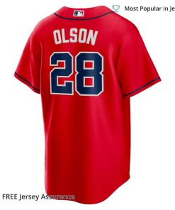 Men's Atlanta Braves Matt Olson Jersey, Nike Red Alternate MLB Replica Jersey - Best MLB Jerseys