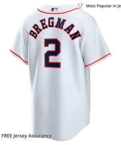 Men's Astros Bregman Jersey, Nike White Home MLB Replica Jersey - Best MLB Jerseys