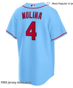 Men's St. Louis Cardinals Molina Cardinals Jersey, Nike Light Blue Alternate MLB Replica Jersey - Best MLB Jerseys