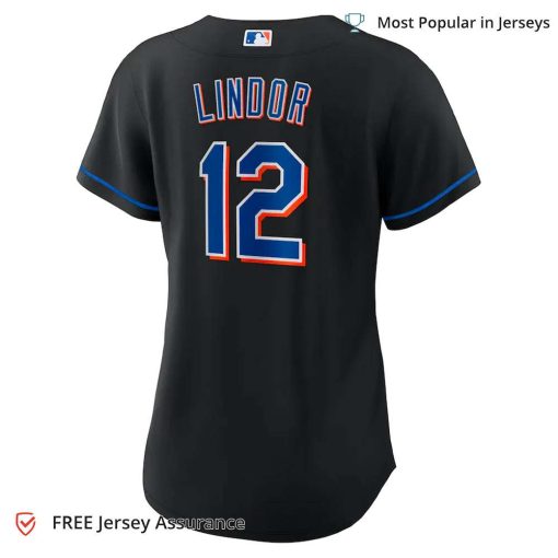 Women’s New York Mets Lindor Mets Jersey, Nike Black 2022 Alternate MLB Replica Jersey – Best MLB Jerseys