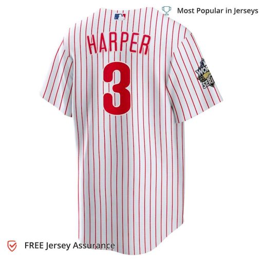 Men’s Philadelphia Phillies Bryce Harper World Series Jersey, Nike White 2022 MLB Replica Jersey – Best MLB Jerseys