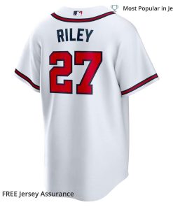 Men's Atlanta Braves Austin Riley Jersey, Nike White Home MLB Replica Jersey - Best MLB Jerseys