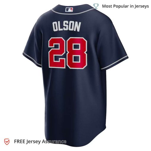 Men’s Atlanta Braves Matt Olson Jersey, Nike Navy Alternate MLB Replica Jersey – Best MLB Jerseys