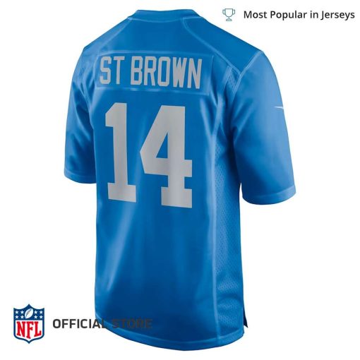 NFL Jersey Men’s Detroit Lions Amon Ra St Brown Jersey Blue Player Game Jersey