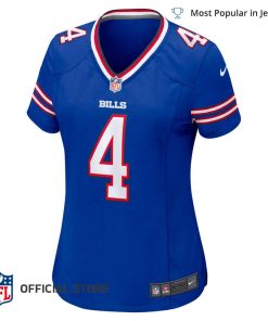 NFL Jersey Women's Buffalo Bills 4 James Cook Jersey, Nike Royal Game Player Jersey