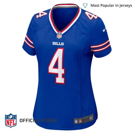 NFL Jersey Women’s Buffalo Bills 4 James Cook Jersey, Nike Royal Game Player Jersey