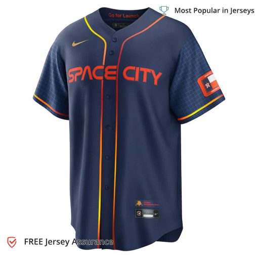 Men’s Astros Bregman Jersey, Nike Navy 2022 City Connect MLB Replica Jersey – Best MLB Jerseys