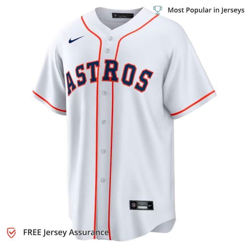 Men’s Astros Bregman Jersey, Nike White Home MLB Replica Jersey – Best MLB Jerseys