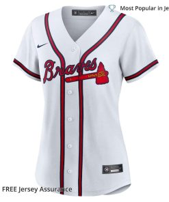 Women's Atlanta Braves Acuna Braves Jersey, Nike White Home MLB Replica Jersey - Best MLB Jerseys