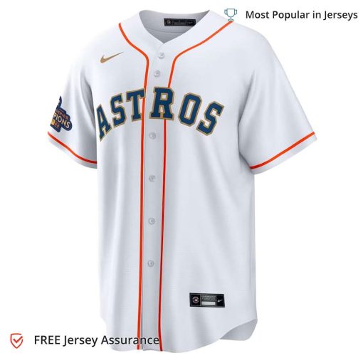 Men’s Astros Bregman Jersey, Nike White/Gold 2023 Gold Collection MLB Replica Jersey – Best MLB Jerseys