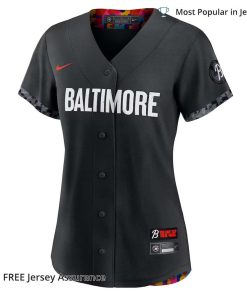 Women's Baltimore Orioles Cedric Mullins Jersey, Nike Black 2023 City Connect MLB Replica Jersey - Best MLB Jerseys