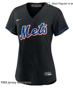 Women's New York Mets Lindor Mets Jersey, Nike Black 2022 Alternate MLB Replica Jersey - Best MLB Jerseys