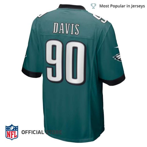 NFL Jersey Men’s Philadelphia Eagles Jordan Davis Jersey Nike Green Player Game Jersey