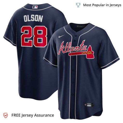 Men’s Atlanta Braves Matt Olson Jersey, Nike Navy Alternate MLB Replica Jersey – Best MLB Jerseys