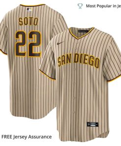 Men’s Soto Jersey Padres, Nike Tan/Brown Alternate MLB Replica Jersey – Best MLB Jerseys