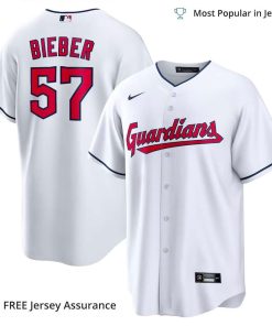 Men’s Cleveland Guardians Shane Bieber Jersey, Nike White MLB Replica Jersey – Best MLB Jerseys