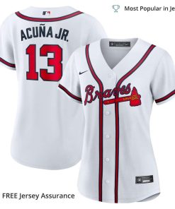 Women’s Atlanta Braves Acuna Braves Jersey, Nike White Home MLB Replica Jersey – Best MLB Jerseys