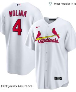Men’s St. Louis Cardinals Molina Cardinals Jersey, Nike White Home MLB Replica Jersey – Best MLB Jerseys