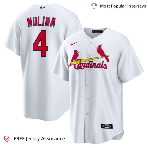 Men’s St. Louis Cardinals Molina Cardinals Jersey, Nike White Home MLB Replica Jersey – Best MLB Jerseys