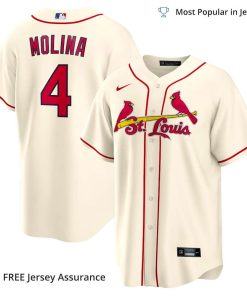 Men’s St. Louis Cardinals Molina Cardinals Jersey, Nike Cream Alternate MLB Replica Jersey – Best MLB Jerseys