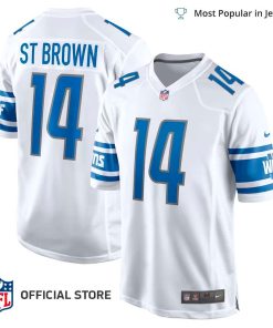 NFL Jersey Men’s Detroit Lions Amon Ra St Brown Jersey White Player Game Jersey