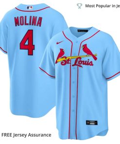 Men’s St. Louis Cardinals Molina Cardinals Jersey, Nike Light Blue Alternate MLB Replica Jersey – Best MLB Jerseys