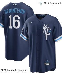 Men’s Kansas City Royals Andrew Benintendi Jersey, Nike Navy 2022 City Connect MLB Replica Jersey – Best MLB Jerseys