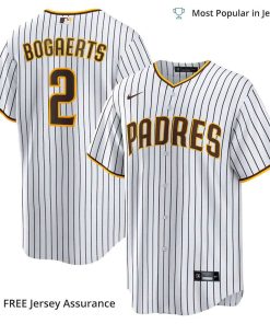 Men’s San Diego Padres Xander Bogaerts Padres Jersey, Nike White/Brown Home MLB Replica Jersey – Best MLB Jerseys
