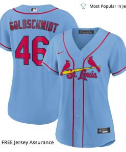 Women’s St. Louis Cardinals Goldschmidt Jersey, Nike Light Blue Alternate MLB Replica Jersey – Best MLB Jerseys