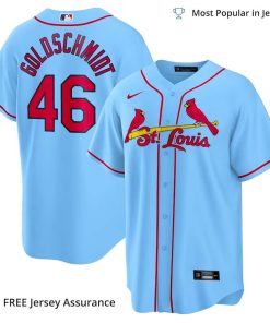 Men’s St. Louis Cardinals Goldschmidt Jersey, Nike Light Blue Alternate MLB Replica Jersey – Best MLB Jerseys