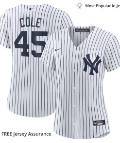 Women’s New York Yankees 45 Gerrit Cole Jersey, Nike White Home MLB Replica Jersey – Best MLB Jerseys