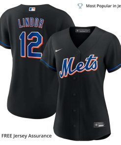 Women’s New York Mets Lindor Mets Jersey, Nike Black 2022 Alternate MLB Replica Jersey – Best MLB Jerseys